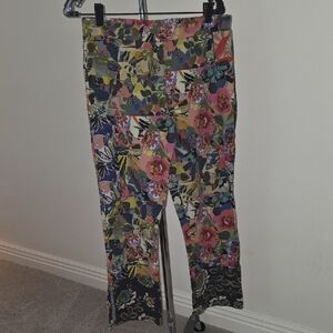 JW Los Angeles Johnny Was Vibrant Floral Pants